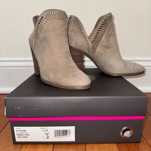 Vince Camuto Fileana French Taupe Suede Split Shaft Bootie